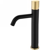 Смеситель для раковины Boheme Stick 122-BG.2 Черный Золото — фото 1, Смесители