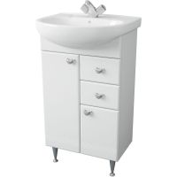 Тумба под раковину 1MarKa Story 55Н R У99316 Белый глянец — фото 1, Мебель для ванной