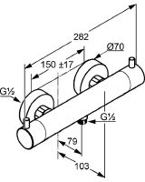 Смеситель для душа Kludi Bozz 352030538 с термостатом Хром — фото 3, Смеситель для душа