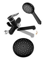 Душевая система Frap H49-6 F2449-6 Черная матовая Хром — фото 2, Душевые стойки