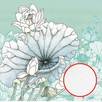 Фреска Ortograf Grafika Natura 31510 Фактура бархат FX Флизелин (2,7*2,7) Бирюзовый/Белый, Цветы/Абстракция — фото 1, Фрески