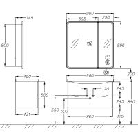 Товар: Тумба под раковину Opadiris Элеганс 90 00-00006896 подвесная Белая матовая - фото 8 Тумба под раковину Opadiris Элеганс 90 00-00006896 подвесная Белая матовая — фото 8, Мебель для ванной