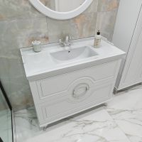 Товар: Тумба под раковину Caprigo Valletta 100 35319-SF027 Белая матовая - фото 2 Тумба под раковину Caprigo Valletta 100 35319-SF027 Белая матовая — фото 2, Мебель для ванной