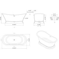Ванна из искусственного камня Allen Brau Classic 170x75 2.35004.21 Белая матовая без гидромассажа — фото 21, Ванны из искусственного камня