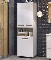 Шкаф пенал Vigo Plaza 60 pn.PLA.60 с бельевой корзиной Белый — фото 4, Пеналы для ванной комнаты