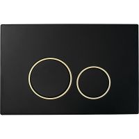 Клавиша смыва Boheme 663 Черная Золото — фото 1, Комплектующие для душевого оборудования