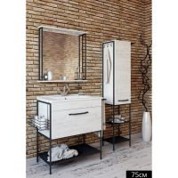 Зеркало Sanflor Бруклин 75 С02706 Дуб крафт белый — фото 1, Зеркала в ванную комнату