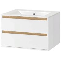 Тумба под раковину Excellent Tuto 80 MLEX.0103.800.WHBL подвесная Белый Дуб — фото 1, Мебель для ванной