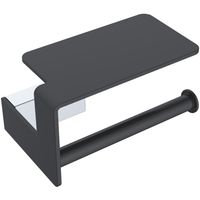 Держатель туалетной бумаги Boheme Q 10941-CR-B с полочкой Черный Хром — фото 1, Держатели туалетной бумаги