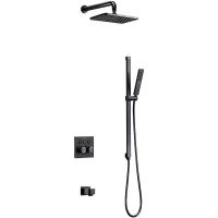 Душевая система Black&White Universe U7567GM 7567GM с термостатом Gun Metal — фото 1, Душевое оборудование. Душевая программа