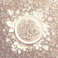 Фреска Ortograf 3D 30747 Фактура бархат золото FX-G Флизелин (2,7*2,7) Бежевый, Цветы/Абстракция — фото 2, Фрески