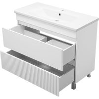 Товар: Тумба с раковиной Misty Мира 100 УТ000022791 Белая матовая - фото 4 Тумба с раковиной Misty Мира 100 УТ000022791 Белая матовая — фото 4, Тумбы с раковиной