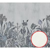 Фреска Ortograf Silver&Gold 32823 Фактура флок FLK Флизелин (3*2,7) Серый, Цветы — фото 1, Фрески