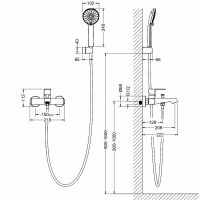 Смеситель для ванны Aquatek Оберон AQ1249CR Хром — фото 2, Смеситель для ванны