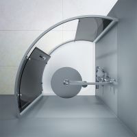 Душевой уголок AM.PM Like Solo Slide 90x90 W83G-315-090CG профиль Хром глянцевый стекло тонированное — фото 4, Душевые уголки четверть круга