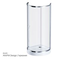 Душевой уголок AM.PM Like Round 95х95 W83G-333-095CT профиль Хром глянцевый стекло прозрачное — фото 10, Полукруглые душевые уголки