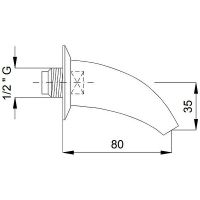 Излив для смесителя Nofer 07010.B Хром — фото 2, Комплектующие для душевого оборудования