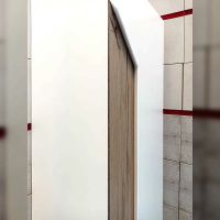 Шкаф пенал Бриклаер Брайтон 38 подвесной Белый матовый Дуб Кера арт-4627125415746 — фото 2, Пеналы для ванной комнаты