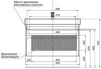 Тумба под раковину Aquanet Nova Lite Slim Synergy 100 249941 подвесная Дуб рошелье — фото 3, Мебель для ванной