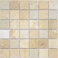 Мозаика Caramelle mosaic Art Stone Art Travertino beige MAT 30x30 см — фото 1, Мозаика