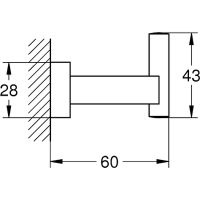 Крючок Grohe Essentials Cube 40511001 Хром — фото 4, Крючки для полотенец