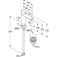 Смеситель для раковины Kludi Zenta SL 482983965 Черный матовый — фото 2, Смесители