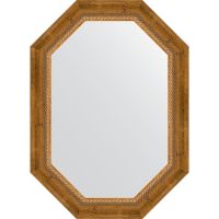 Зеркало Evoform Octagon 53x73 BY 7113 в багетной раме - Состаренная бронза с плетением 70 мм — фото 1, Мебель для ванной