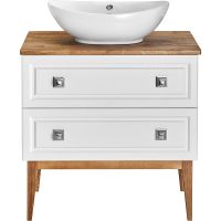 Тумба под раковину ASB-Woodline Каталина 80 White 12097 Белая — фото 1, Тумбы под раковину