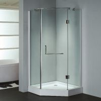 Душевой уголок Grossman GR-8090 185х90 профиль Белый/Хром стекло прозрачное — фото 2, Душевые уголки трапеция