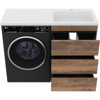 Тумба с раковиной Misty Коломбо 120 R УТ000015588 Дуб Галифакс Антрацит — фото 4, Мебель для ванной