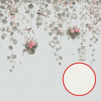 Фреска Ortograf Aurora 34103 Фактура флок FLK Флизелин (5*3) Серый/Зеленый, Цветы/Птицы — фото 1, Фрески