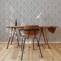 Обои Prima Italiana Arte Bella 80304 Винил на флизелине (1,06*10) Серый, Дамаск — фото 2, Обои для стен