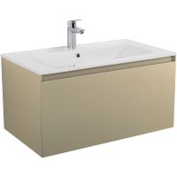 Тумба под раковину Art&Max Latina 80 AM-Latina-800-1C-SO-BGM подвесная Серо-бежевая матовая — фото 1, Мебель для ванной