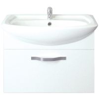 Тумба под раковину 1MarKa Вита 65П 1 ящик Белая глянцевая — фото 1, Тумбы под раковину