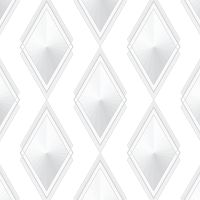 Обои Andrea Rossi Gallinara 54314-1 Винил на флизелине (1,06*10,05) Белый/Серый, Ромб — фото 1, Обои для стен