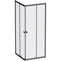 Душевой уголок AM.PM Sunny 80х80 W87G-403-8080-BT профиль Черный матовый стекло прозрачное — фото 8, Квадратные душевые уголки