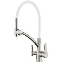 Смеситель для кухни ZorG Sanitary ZR 338-8 YF SATIN Сатин Белый — фото 1, Смесители для кухни