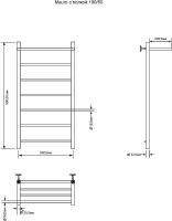Водяной полотенцесушитель Aquanet Mauro 100x50 282322 с полкой Хром — фото 2, Водяные полотенцесушители