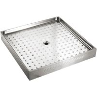 Стальной поддон для душа Nofer 80х80 13055.2.S Матовая нержавеющая сталь — фото 1, Стальные душевые поддоны