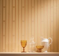 Обои Milassa Swan SW6 004 Флизелин (1*10,05) Оранжевый/Бежевый, Классическая лилия/Полоса — фото 2, Обои для стен