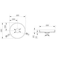 Раковина-чаша Abber Stein 40 AS2604Blau Голубая — фото 5, Раковины накладные