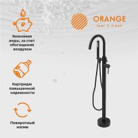 Смеситель для ванны Orange Steel Черный матовый арт-M99-336b — фото 2, Смесители напольные