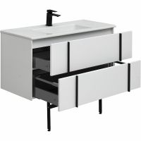 Тумба под раковину Allen Brau Reality 100 1.32007.WM подвесная Белая матовая — фото 36, Тумбы под раковину