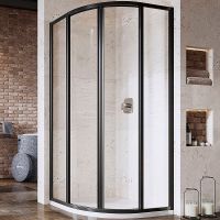 Душевой уголок Ravak Supernova SKCP4-90 90x90 3117O302Z1 профиль Черный стекло Transparent — фото 1, Душевые уголки четверть круга