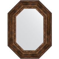 Зеркало Evoform Polygon 82х62 BY 7269 в багетной раме - Состаренное дерево с орнаментом 120 мм — фото 1, Мебель для ванной