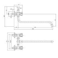 Смеситель для ванны Olive's Catalona 23241CT универсальный Хром — фото 2, Смеситель для ванны