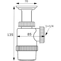 Сифон для раковины Nofer 13114 Белый — фото 2, Сифоны для раковины