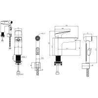 Смеситель для раковины Aquatek Вега AQ1012MB с гигиеническим душем Черный матовый — фото 2, Смесители для раковины