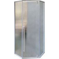 Душевой уголок Ceruttispa 90x90 C3AWD профиль Белый стекло рифленое — фото 1, Душевые уголки