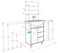 Тумба под раковину Aquaton Рико 60 1A213301RIB90 Белый Ясень фабрик — фото 6, Тумбы под раковину